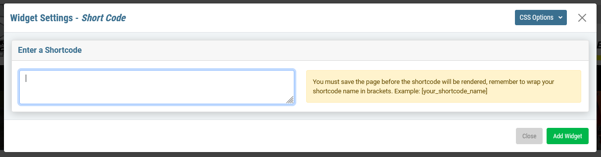 Shortcode Widget adds content to page the default WordPress way